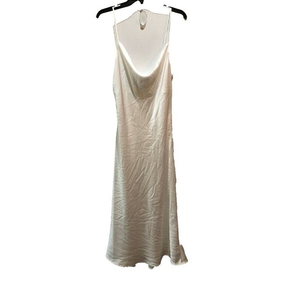 Show Me Your Mumu Medium Verona Cowl Dress Champagne Luxe Satin Gown - Picture 2 of 14